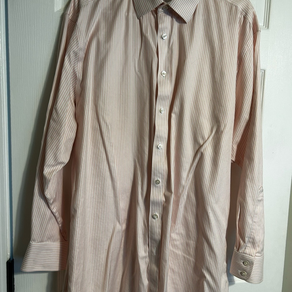 Men's Striped Button-Up Shirt - Pink